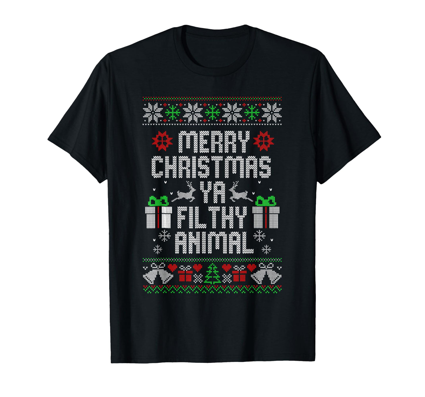 Merry Christmas Animal Filthy Ya Xmas Pajama T-Shirt