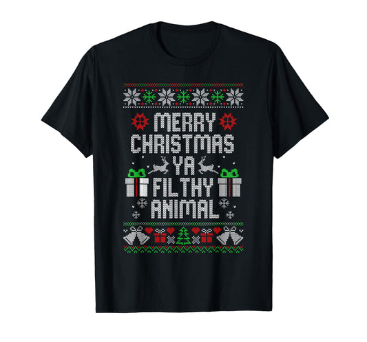 Merry Christmas Animal Filthy Ya Xmas Pajama T-Shirt