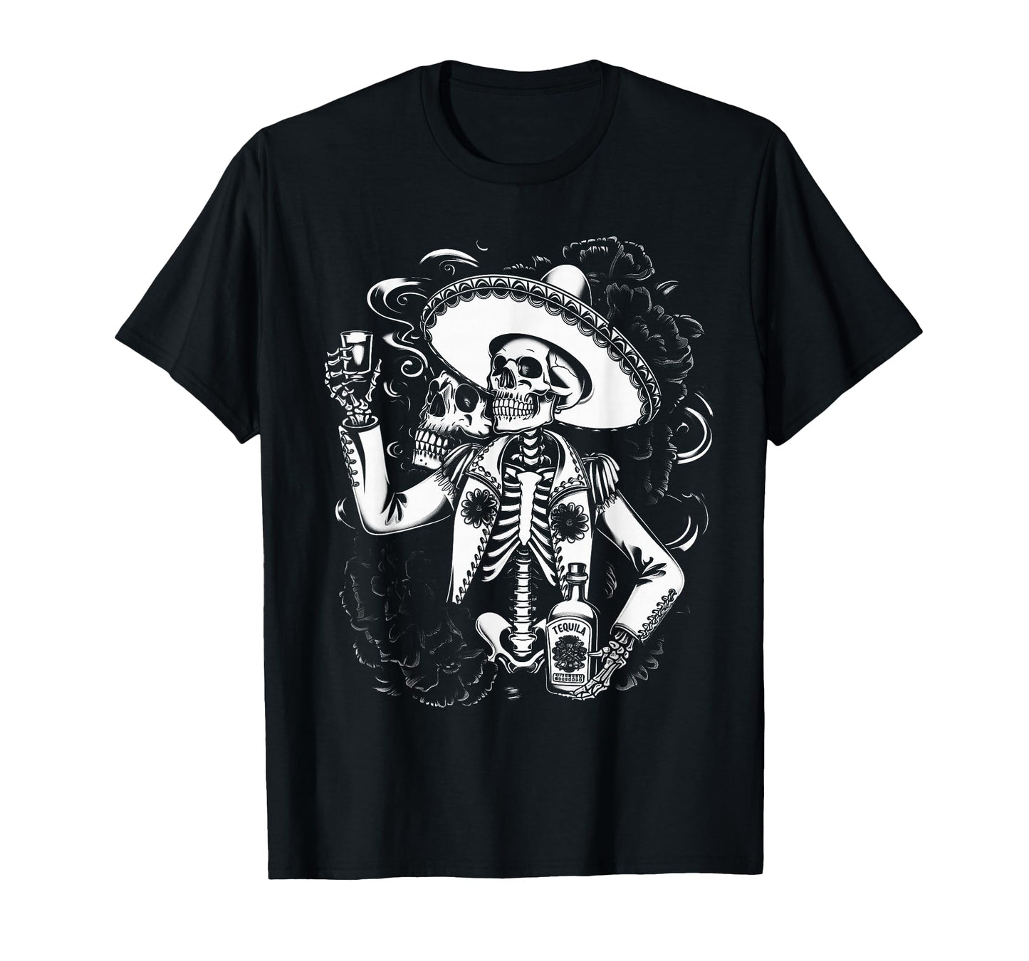 Mexico Vintage Skeleton Tequila Dia De Los Muertos Mexican T-Shirt