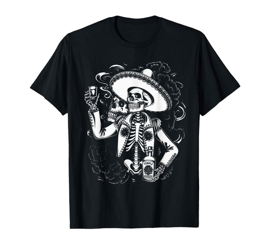 Mexico Vintage Skeleton Tequila Dia De Los Muertos Mexican T-Shirt