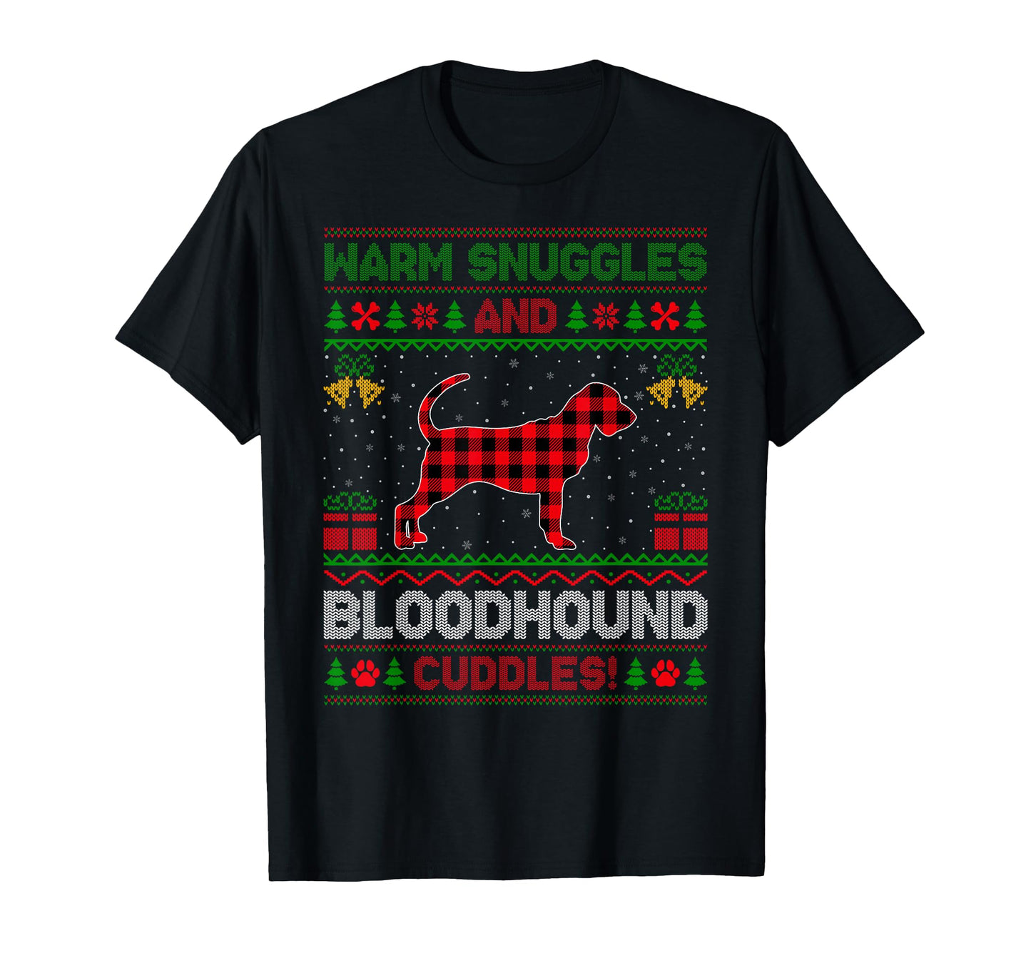 Bloodhound Dog Ugly Christmas Sweater Funny Dog Lover Xmas T-Shirt