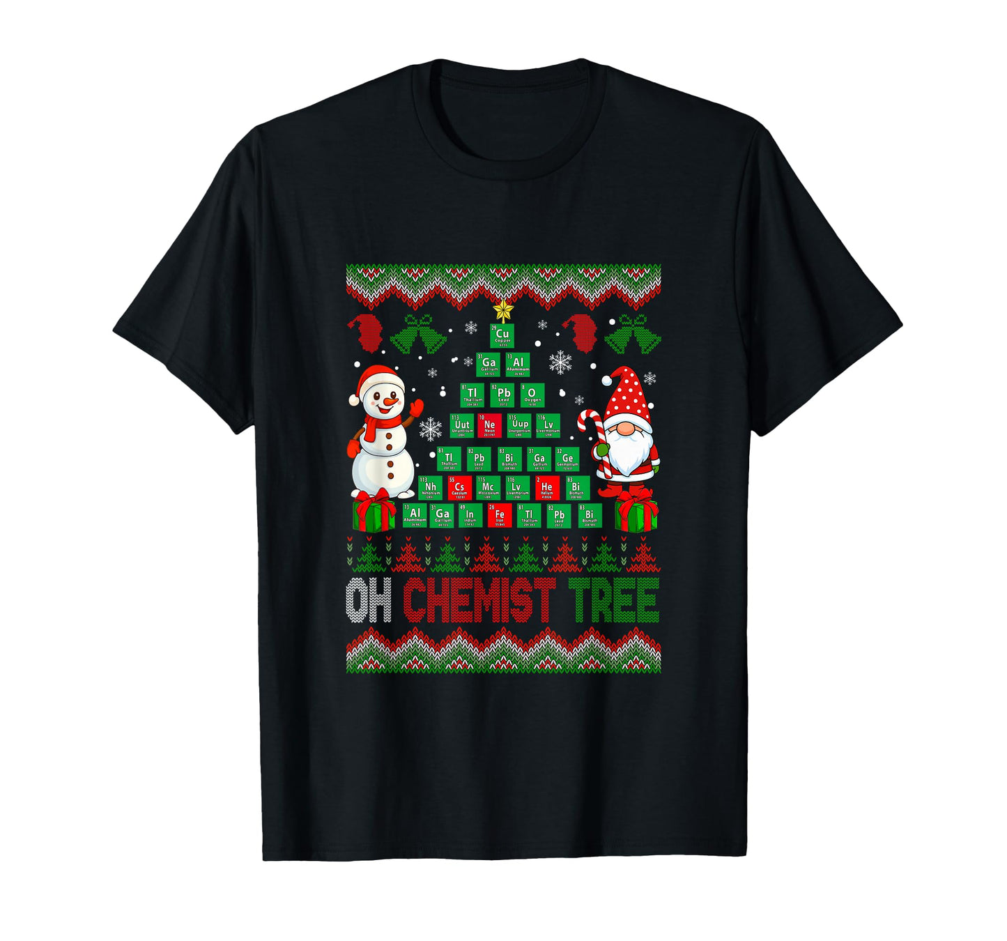 Christmas Tree Chemistry Elements Sweater Teachers Students T-Shirt