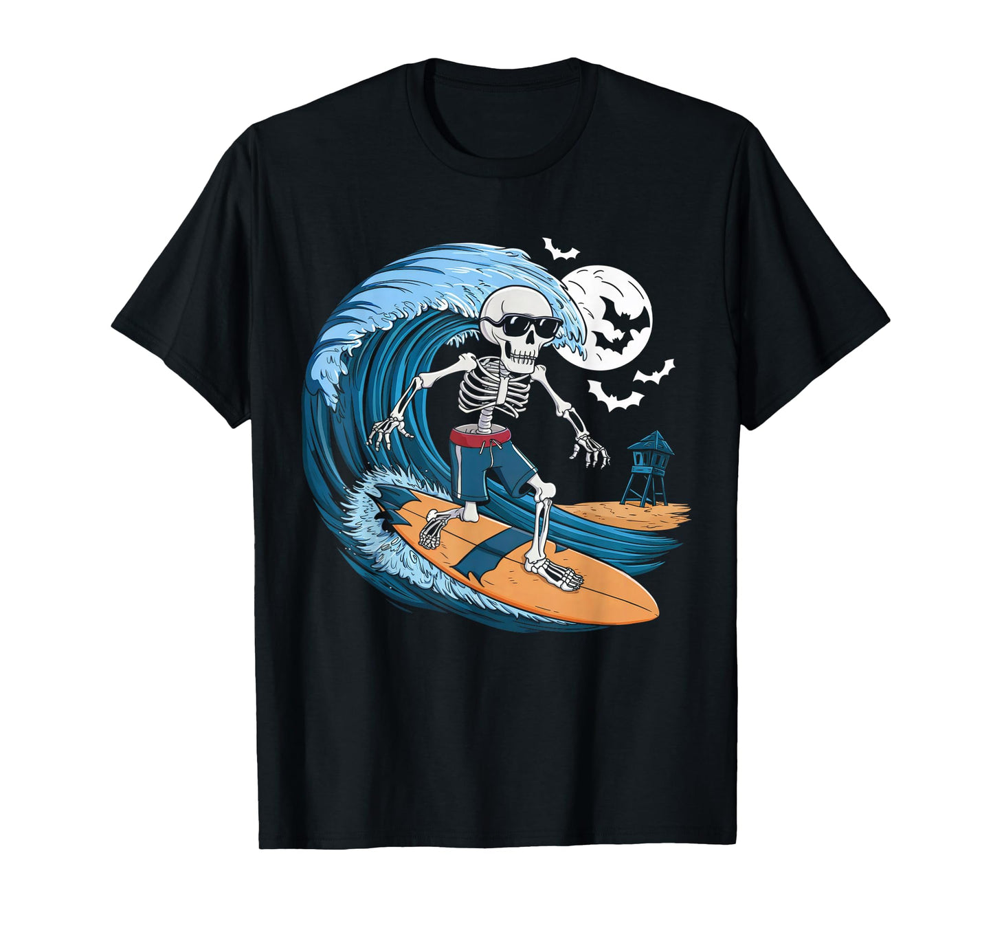 Halloween Surfing Skeleton Shirt Surfer Hawaiian Surf Hawaii T-Shirt