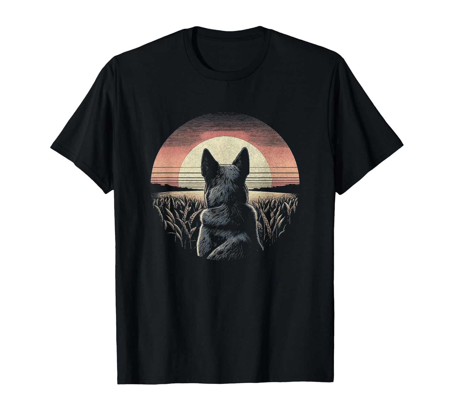 Vintage Australian Cattle Dog Blue Heeler Graphic Art Design T-Shirt