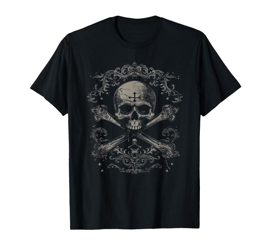 Skull & Crossbones, Pirate Vintage T-Shirt