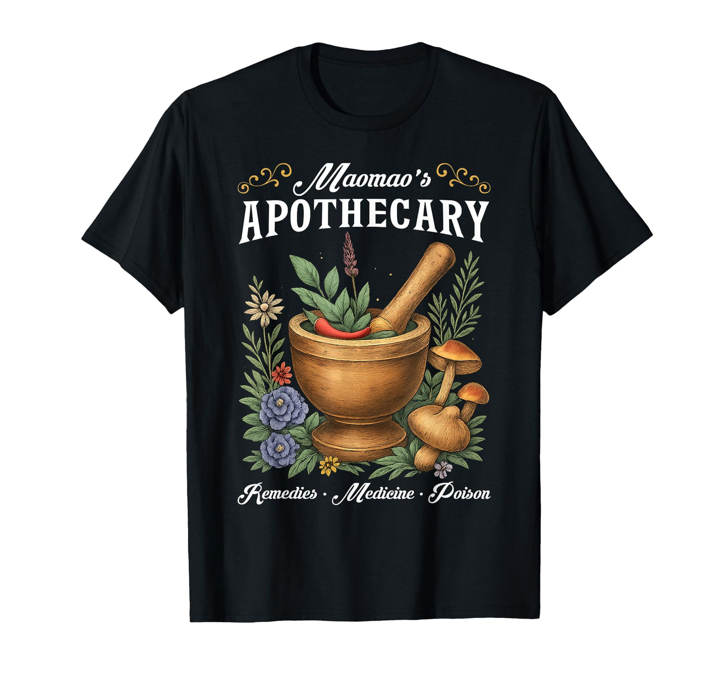 Apothecary Remedies Medicine Poison Herbal Witchy Vibe T-Shirt