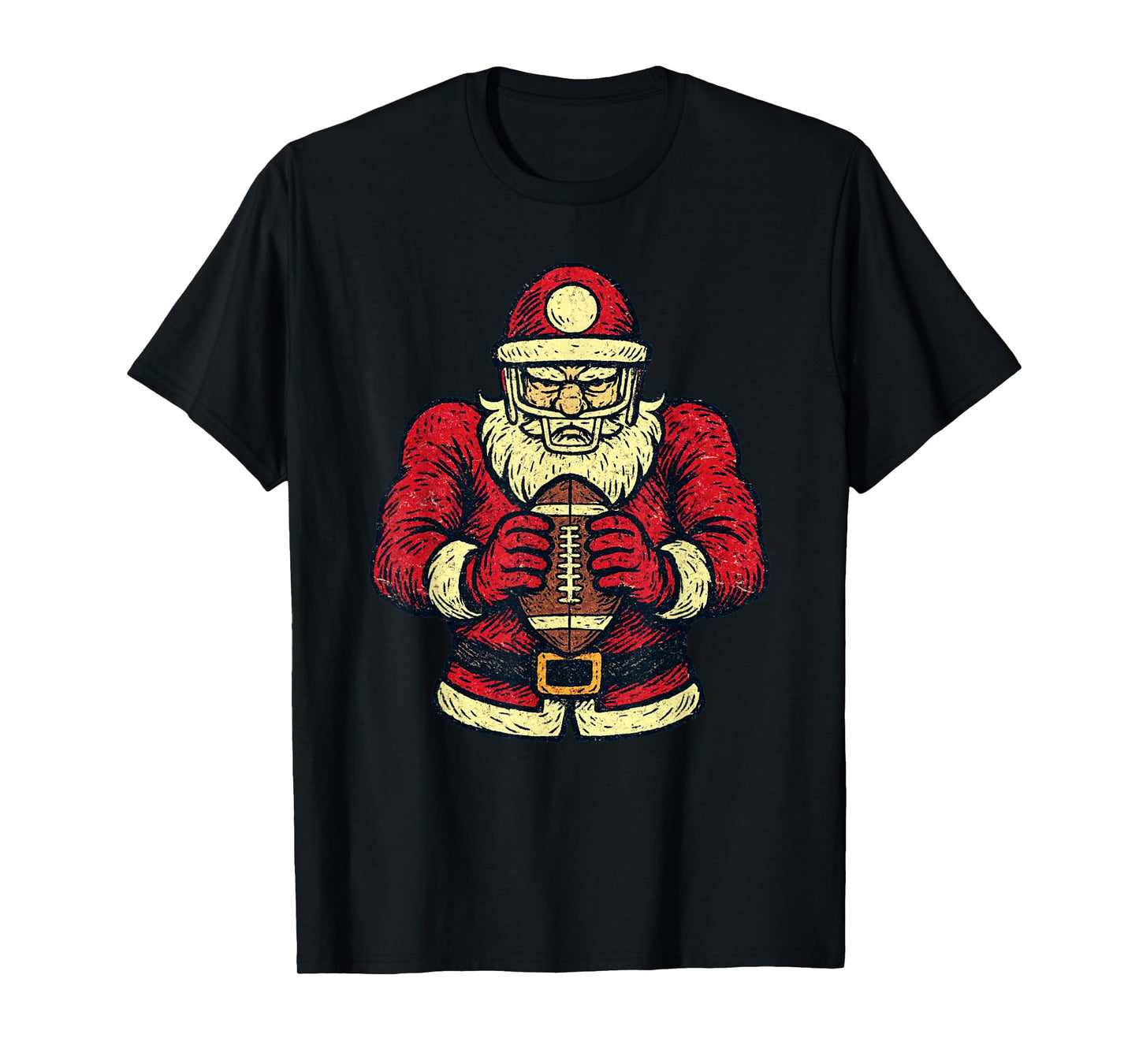 Santa Claus Playing American Football Xmas Holiday Christmas T-Shirt