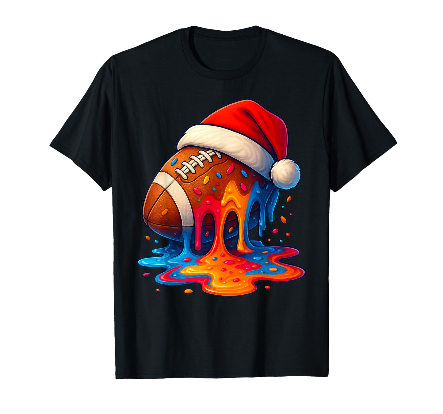 Christmas Football Drip Boys Soccer Xmas American Flag T-Shirt