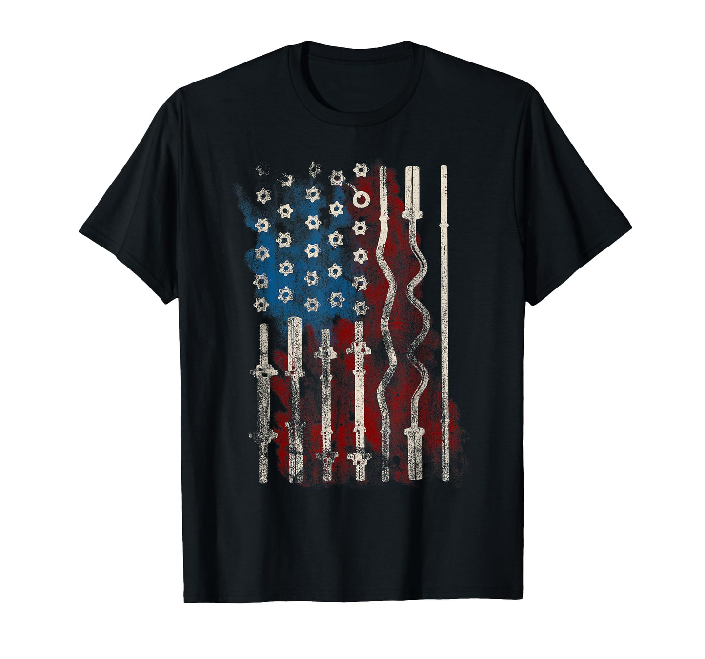 Patriotic American Flag Gym T Shirt for Weight Lifters