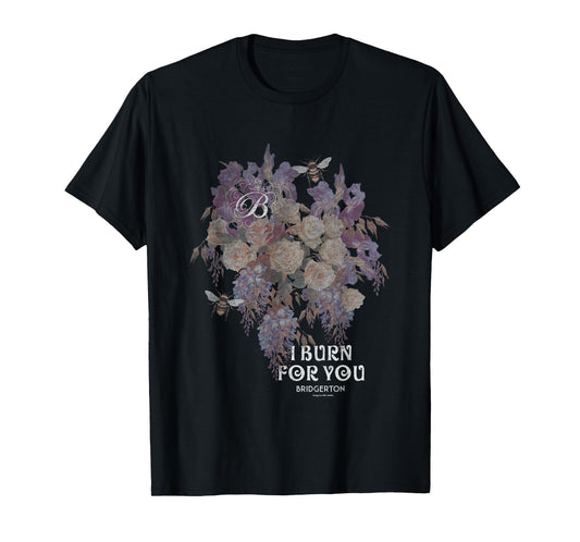Bridgerton I Burn For You Vintage Retro Floral Chest Poster T-Shirt