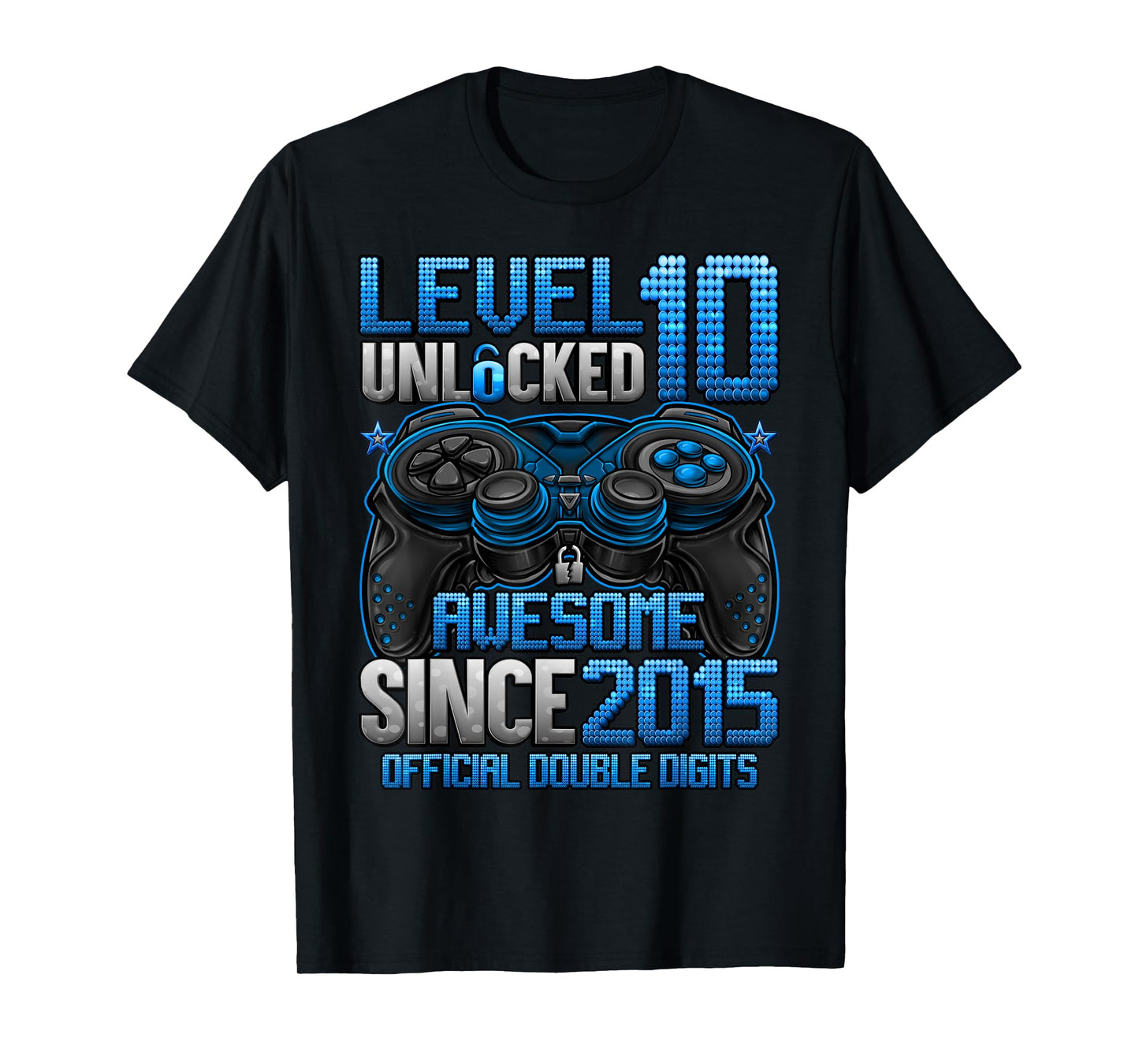 Official Double Digits Level 10 Unlocked 10th Birthday Boy T-Shirt