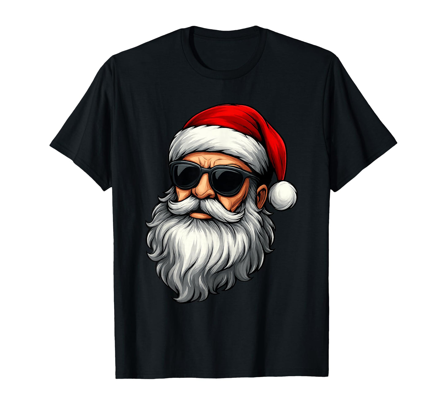 Cool Santa Claus Christmas Face Old Xmas Vintage Holiday T-Shirt