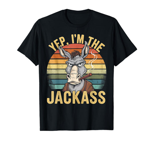 Yep I'm The Jackass Funny Vintage Halloween donkey T-Shirt