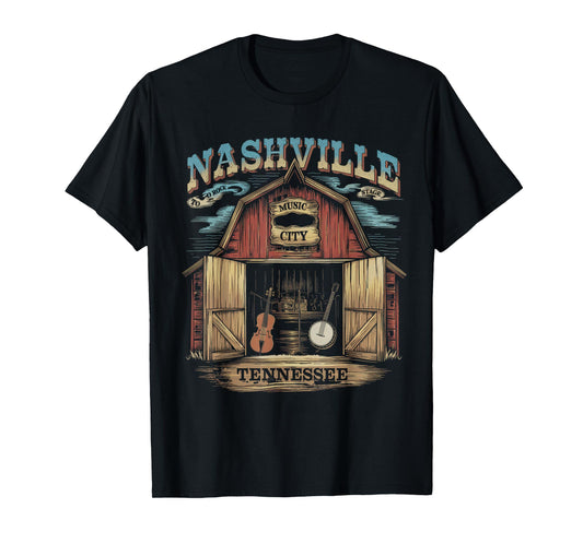 Nashville Music City Tshirt Women Men Tennessee Rock Country T-Shirt