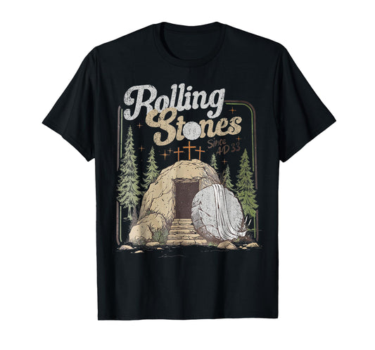 The Stone Was Rolled Away He Is Alive Retro Christian Easter T-Shirt