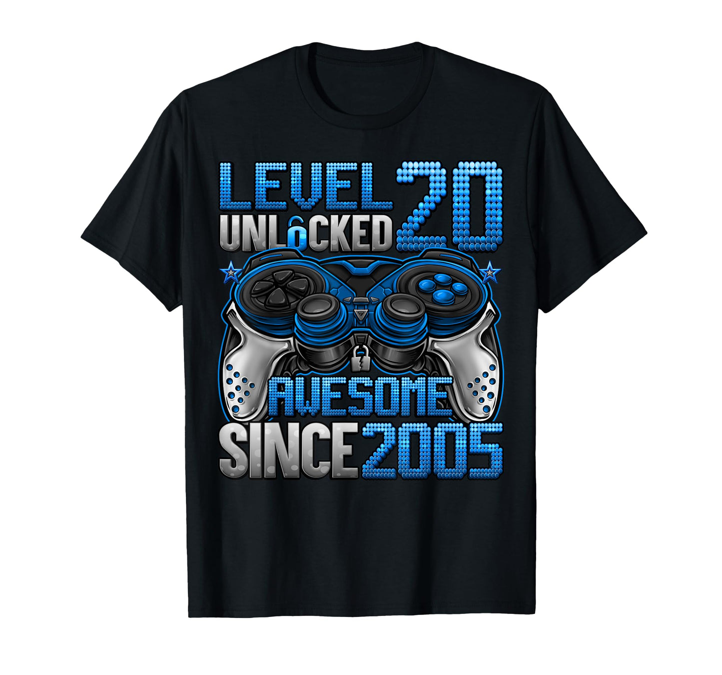 Level 20 Unlocked 20 Year Old Gifts Boys 20th Birthday Boy T-Shirt