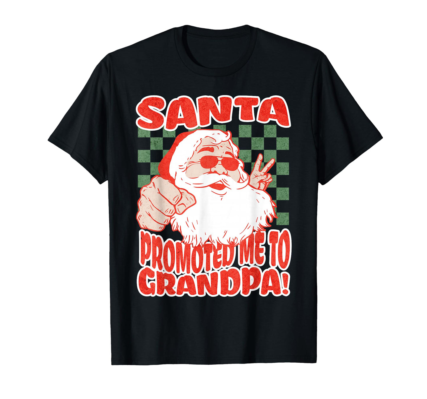 Santa Promoted Me to Grandpa Christmas Baby Announcement T-Shirt