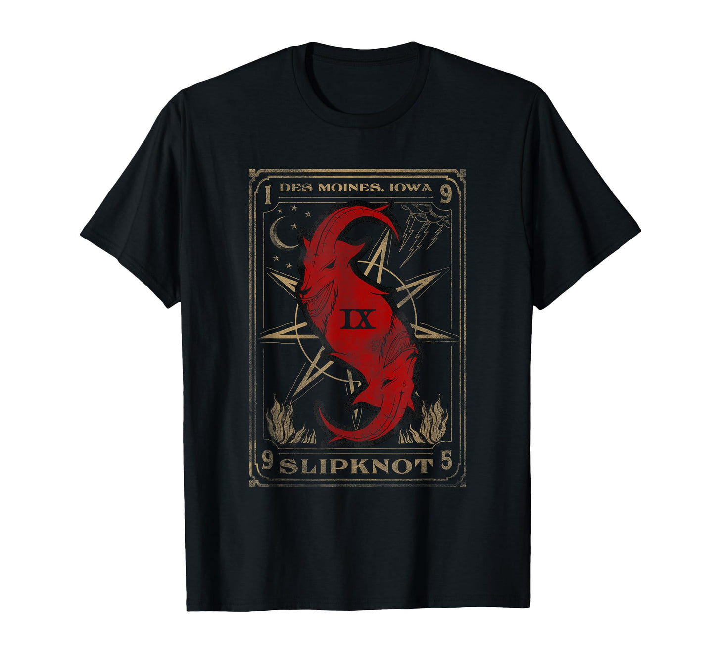 Slipknot Men's Black Tarot Card Goat T-Shirt