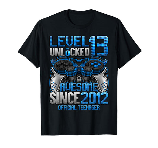 Official Teenager Level 13 Unlocked Gifts 13th Birthday Boy T-Shirt