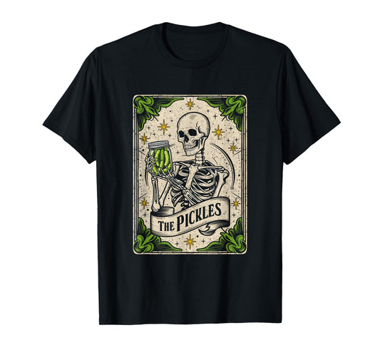 The Pickles Tarot Card Skeleton Canning Season Gardener T-Shirt