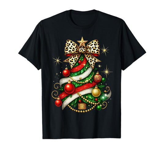 Merry Christmas Coquette Bow Xmas Tree Ornament Funny Family T-Shirt