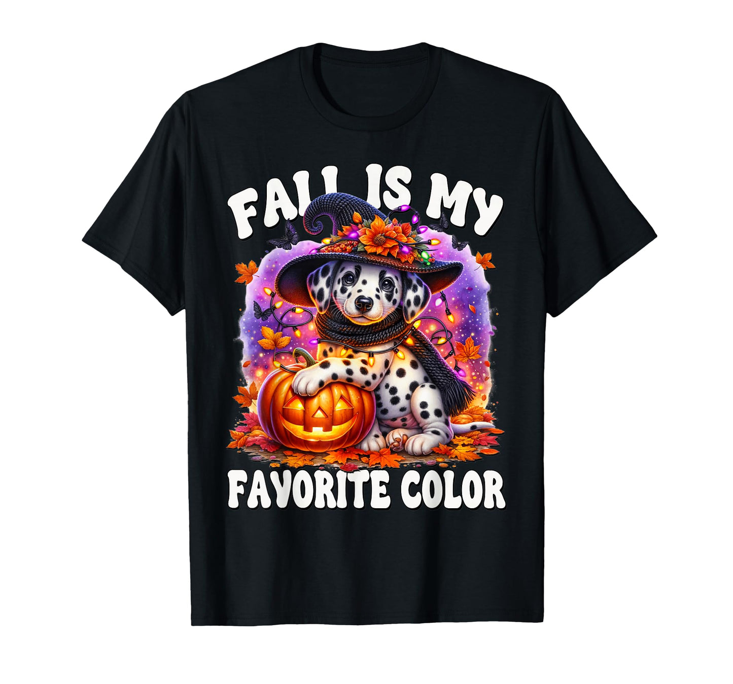 Fall is My Favorite Color for Dog Mom Dalmatian Halloween T-Shirt