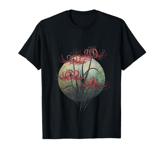 Japanese Spider Lilies design Red flowers T-Shirt