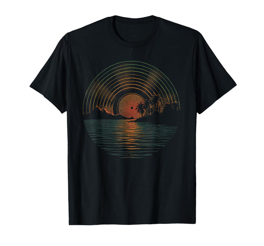 Summer Vinyl Shirt Sunset Vinyl LP Record Music of Summer T-Shirt