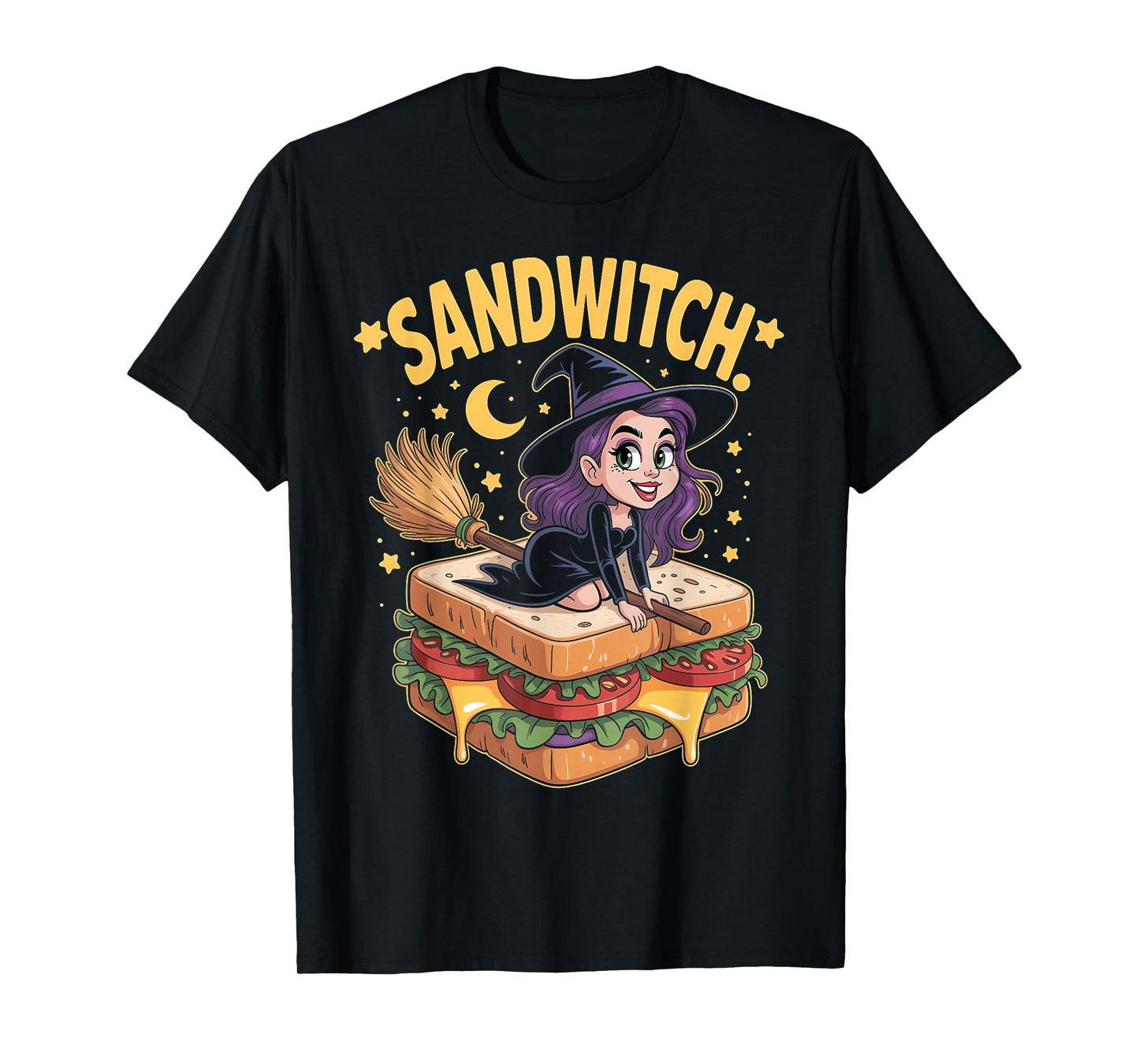 Sandwitch Funny Witch Halloween Food Pun T-Shirt