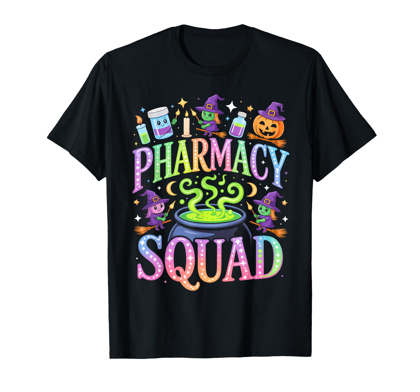 Pharmacy Squad Spooky Cauldron Outfit for Halloween Parties T-Shirt