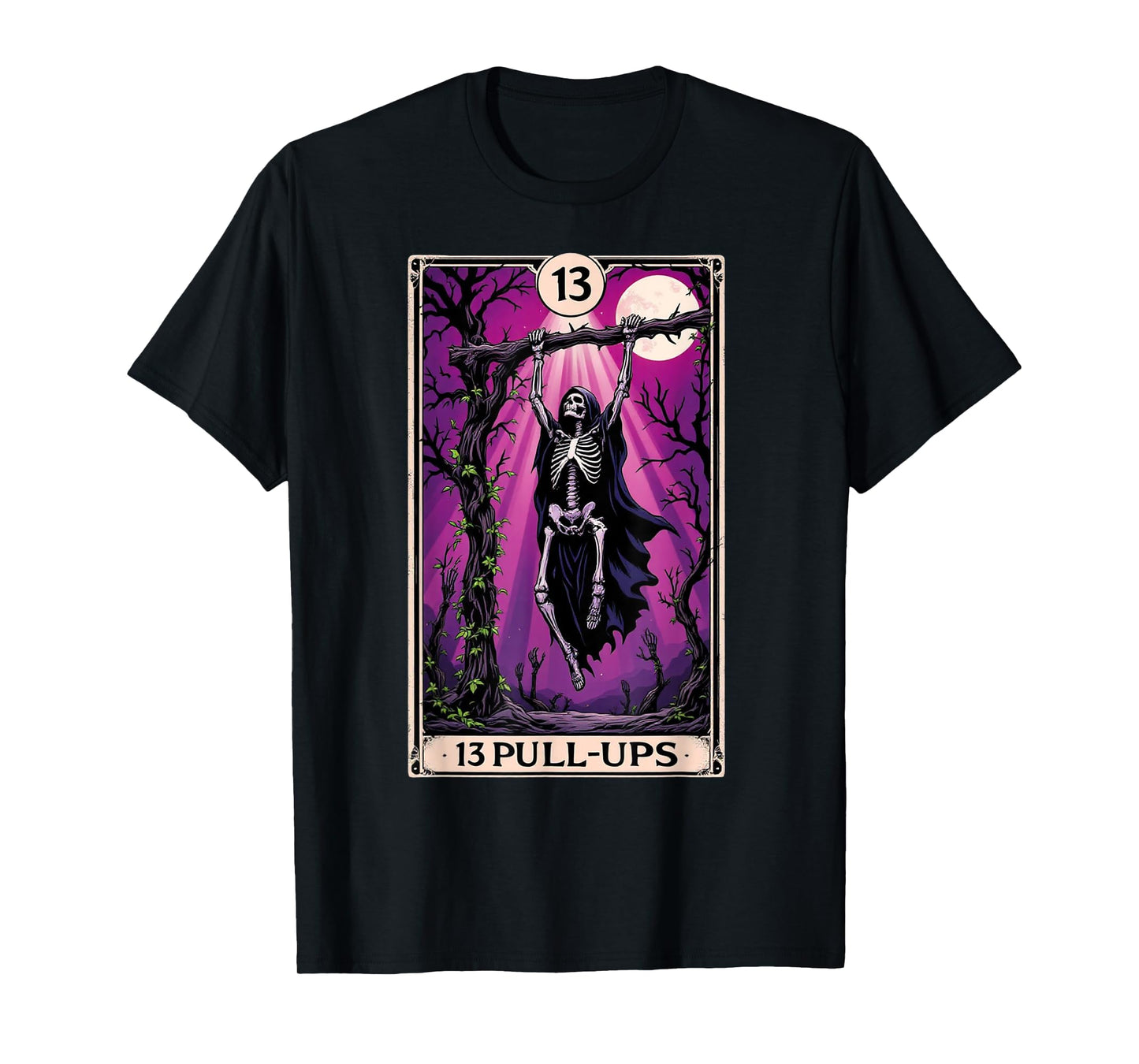 Funny Tarot Card Pullup Gym Occult Workout Pull-up T-Shirt