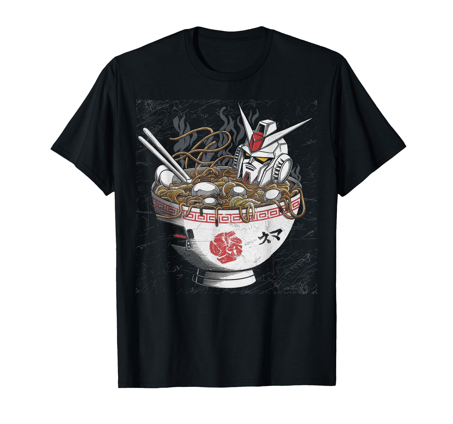 Mecha Tshirt Japanese Mecha Robot Head Anime Art Ukiyo-E T-Shirt