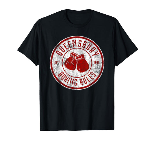 Distressed Queensbury Boxing Rules - Vintage Boxing T-Shirt