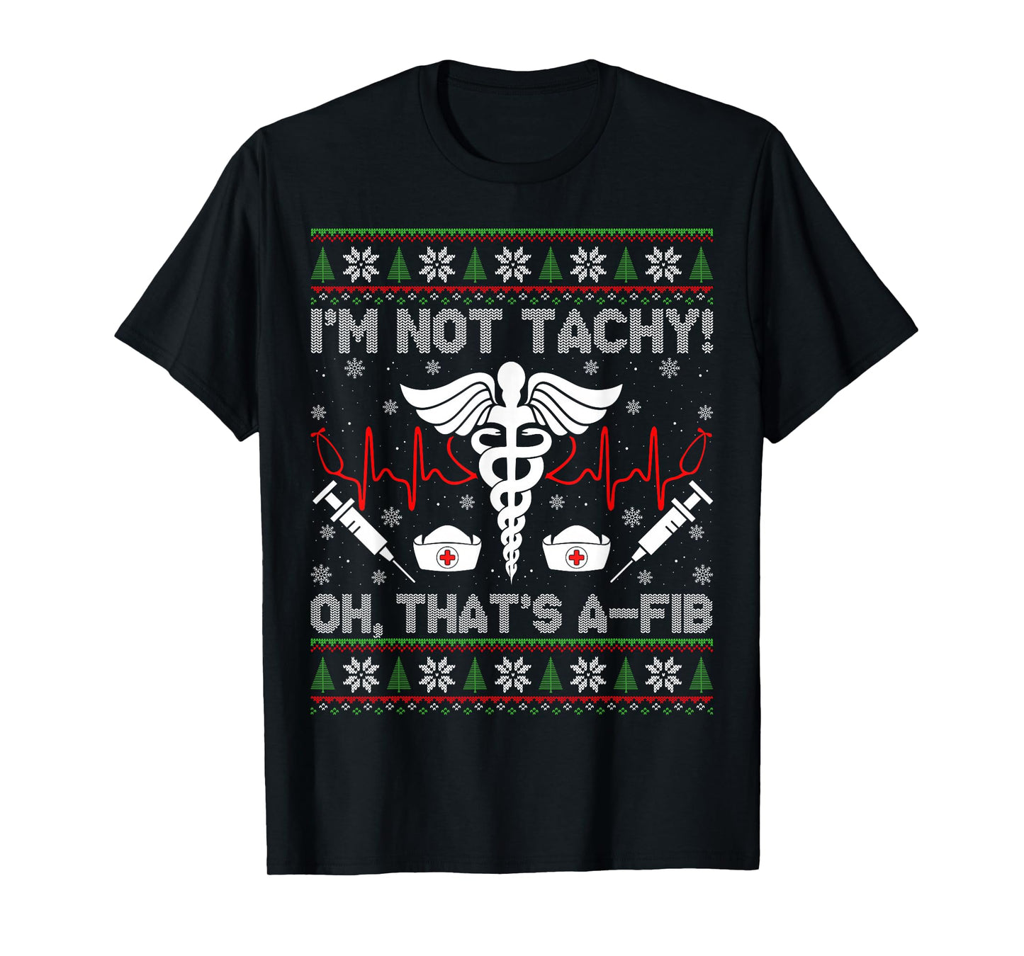 Nurse Christmas Pajamas Ugly Xmas Sweater Nurselife Nursing T-Shirt
