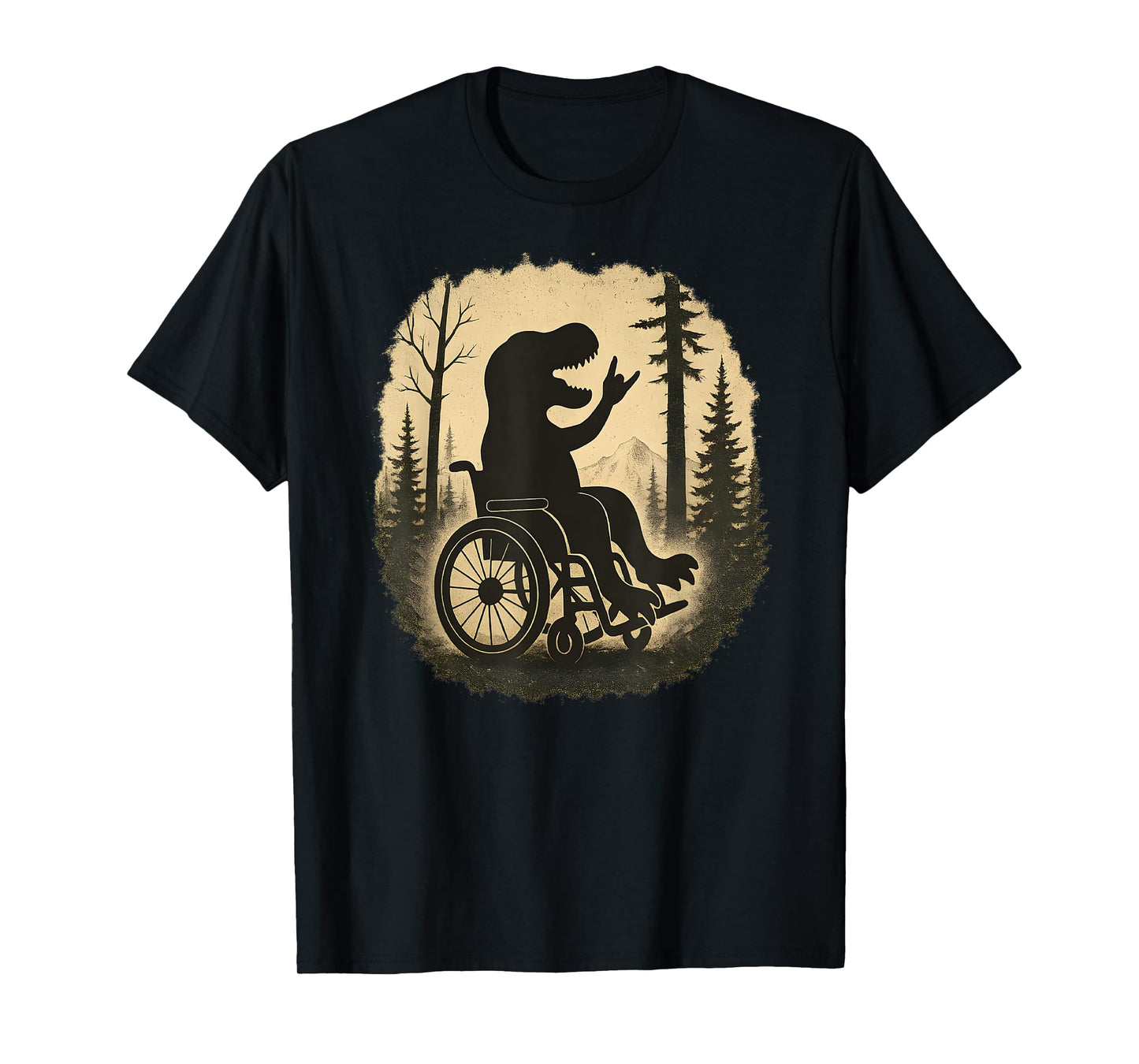 Retro T Rex Wheelchair Dinosaur Handicap Disabled Boys Kids T-Shirt