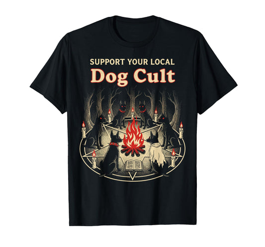Dog Cult Funny Halloween Witches Occult Graphic T-Shirt