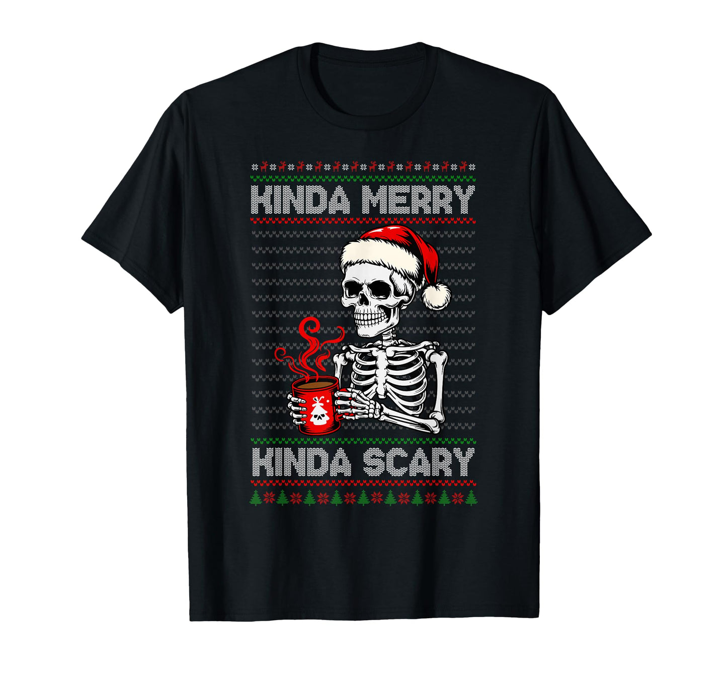 Kinda Merry Kinda Scary Ugly Christmas Sweater Halloween T-Shirt