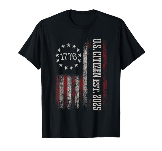 New US Citizen Est 2025 American Immigrant Citizenship Gifts T-Shirt