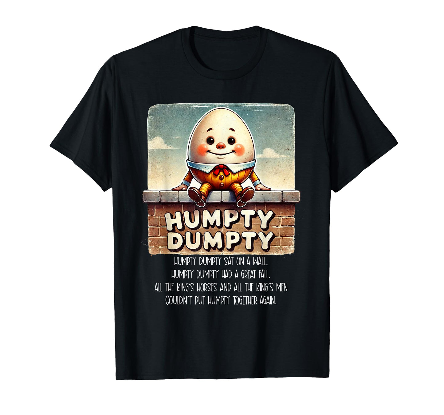 Humpty Dumpty Kids Nursery Rhyme Retro Humpty Dumpty Poem T-Shirt