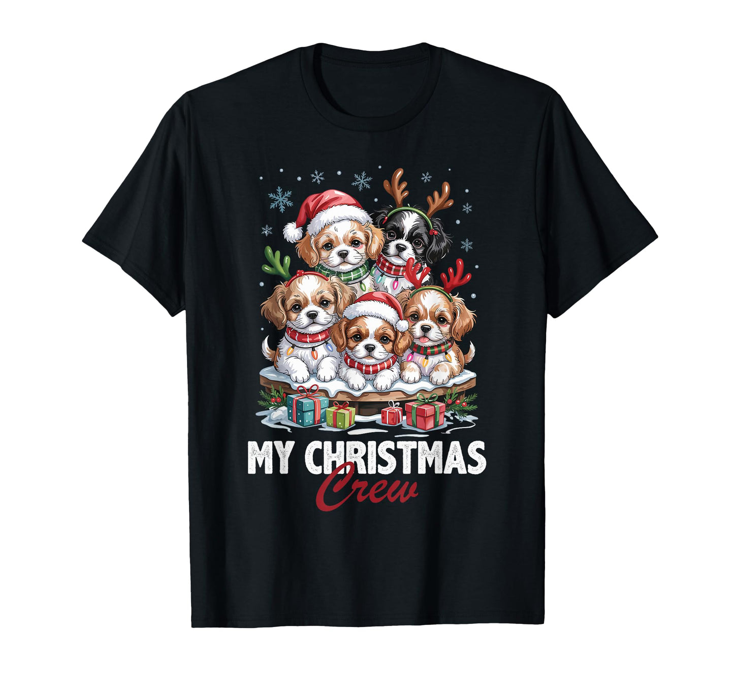 Cavachon Christmas Crew Funny Dog Lovers Holiday Pajama T-Shirt