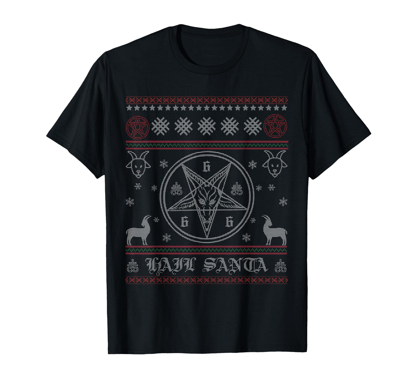 Hail Santa Pentagram Pagan Solstice Gothic Satanic Christmas T-Shirt