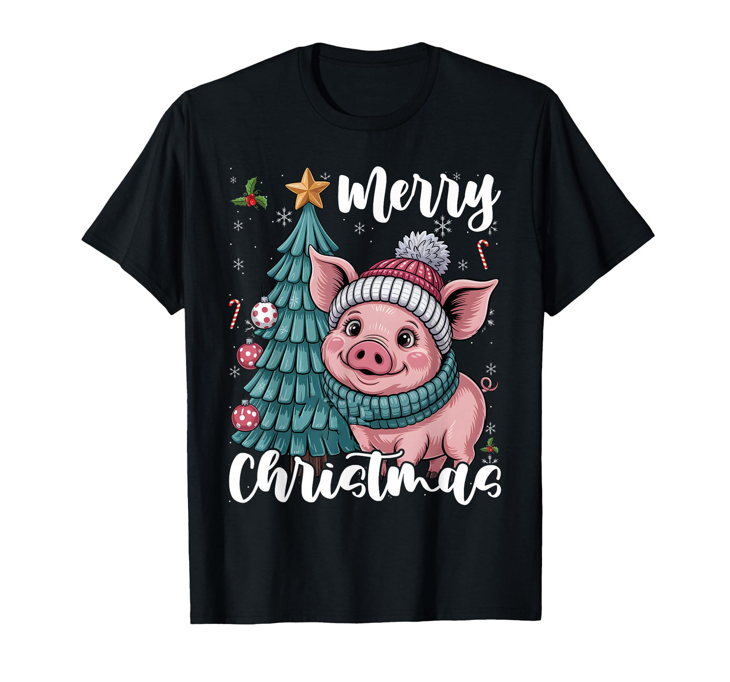 Santa Pig Christmas Lights Lover T-Shirt
