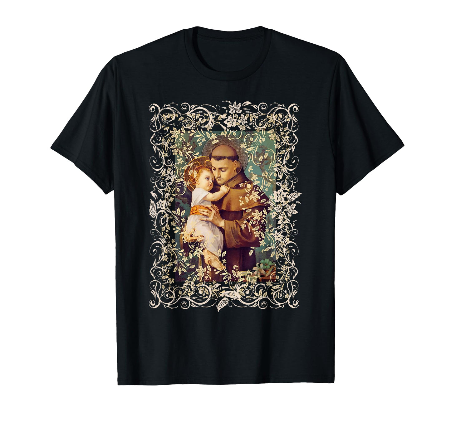 St Anthony of Padua Vintage Catholic Saint Infant Jesus T-Shirt