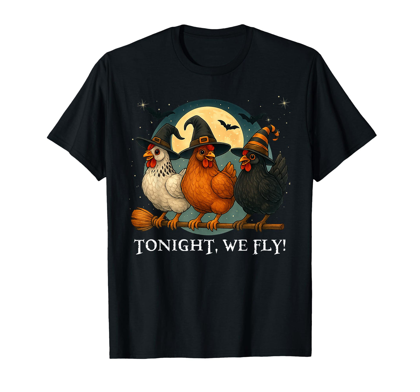 Tonight We Fly Funny Chicken Spooky Season Farm Halloween T-Shirt