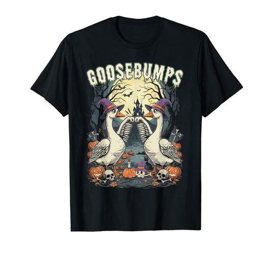 Cute Spooky Goose Shirt, Funny Halloween Goose Bumps T-Shirt