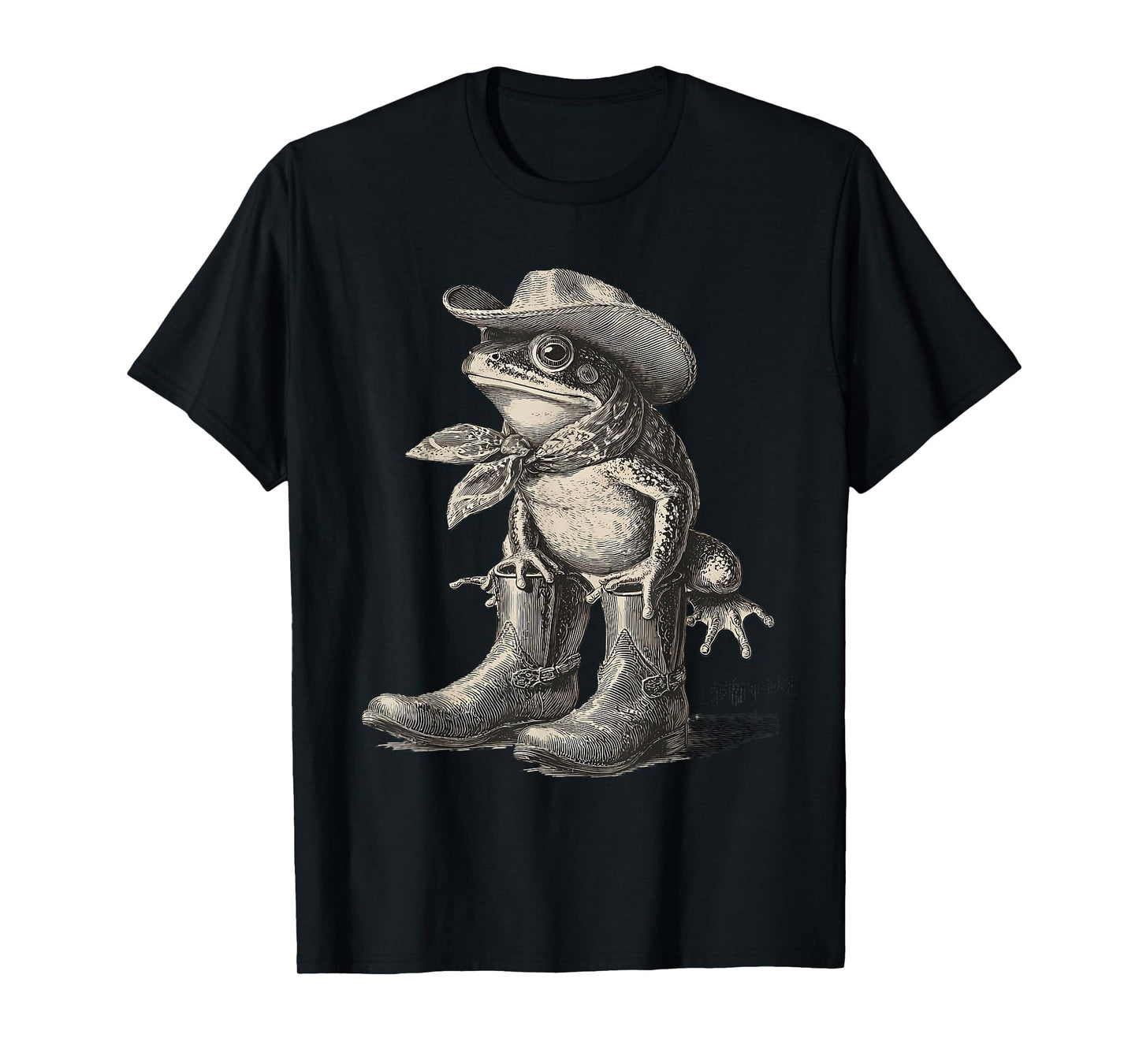 Frog Cowboy Vintage Toad Rodeo Cowgirl Western Country T-Shirt