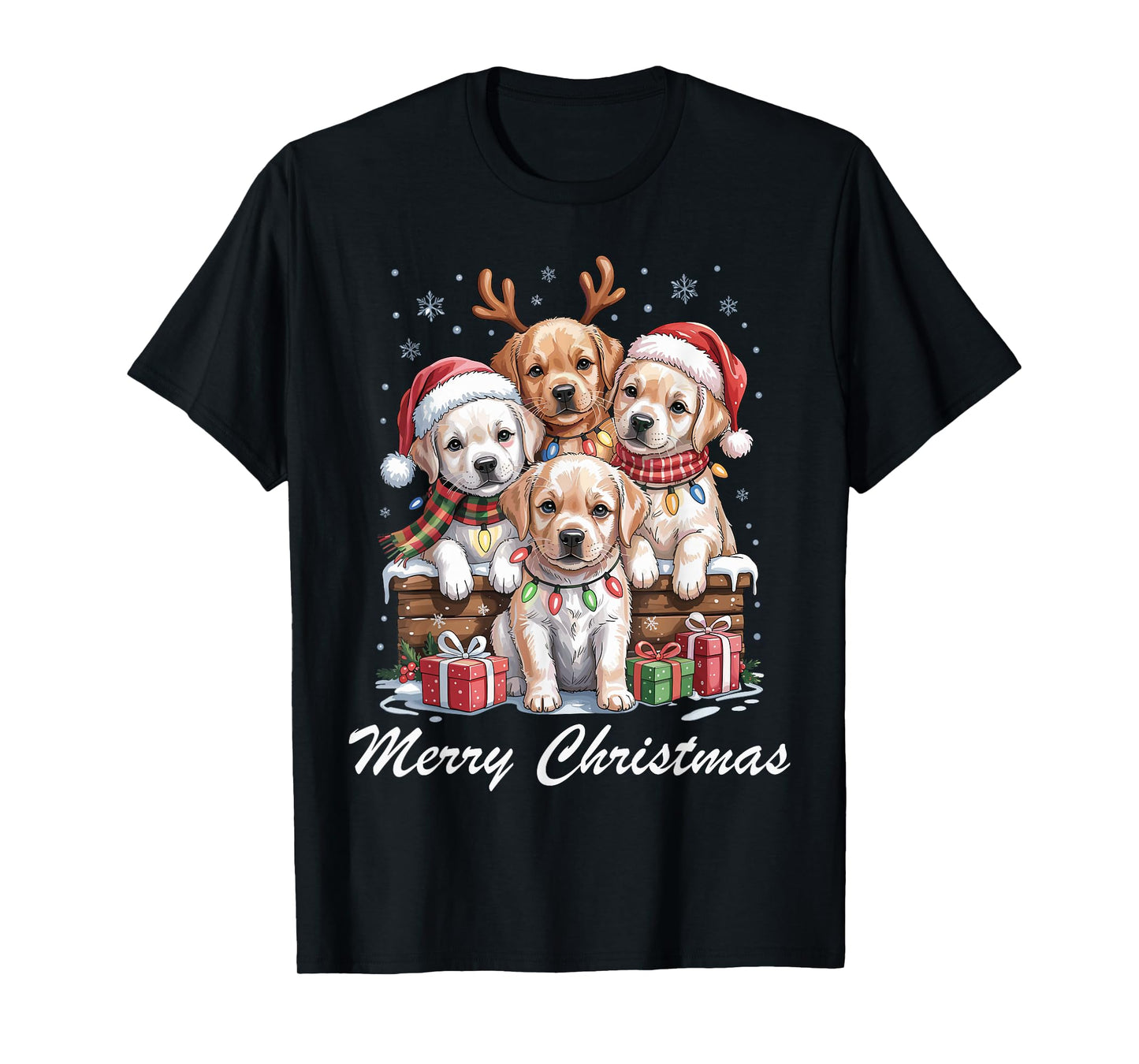 Labrador Merry Christmas Funny Dog Lovers Men Women Holiday T-Shirt