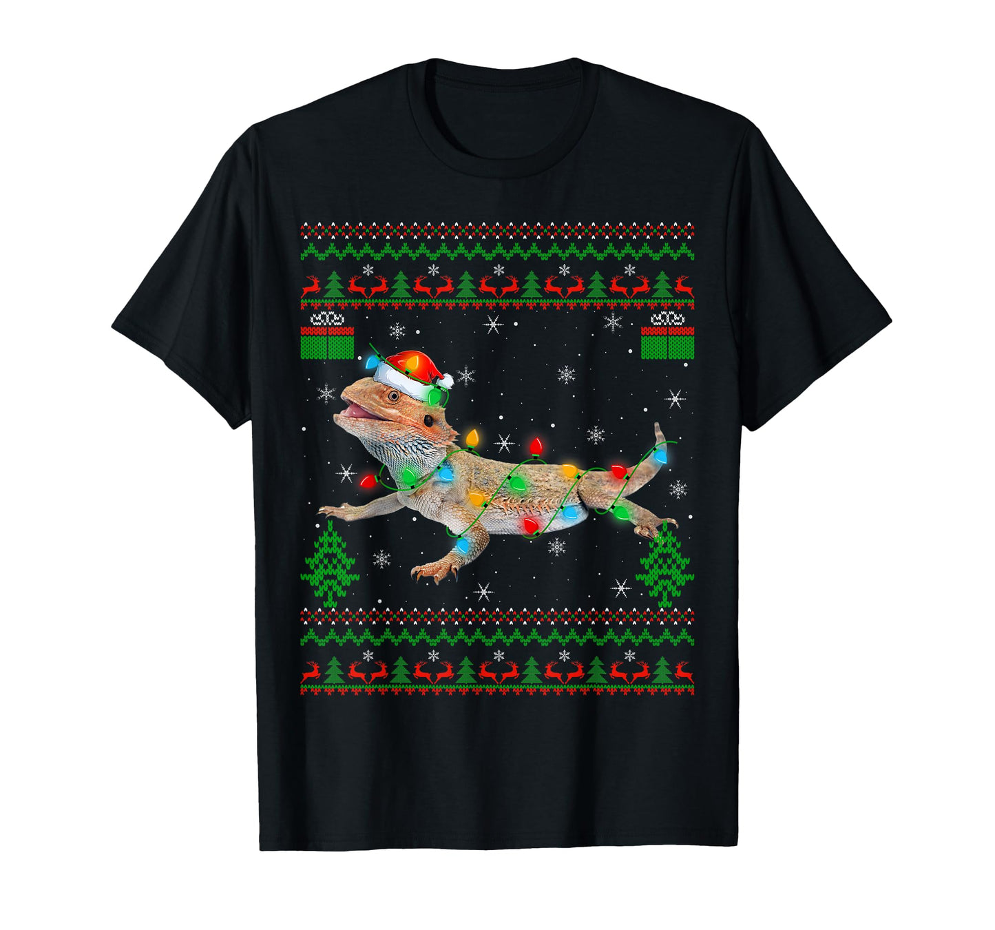 Bearded Dragon Ugly Christmas Sweaters Funny Xmas Pajamas T-Shirt