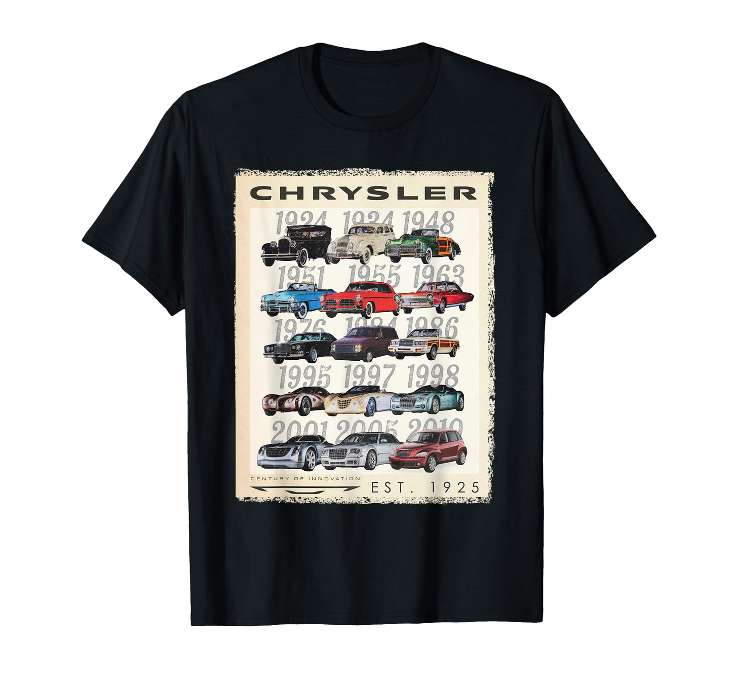 Chrysler Century of Innovation Vintage Cars Frame T-Shirt