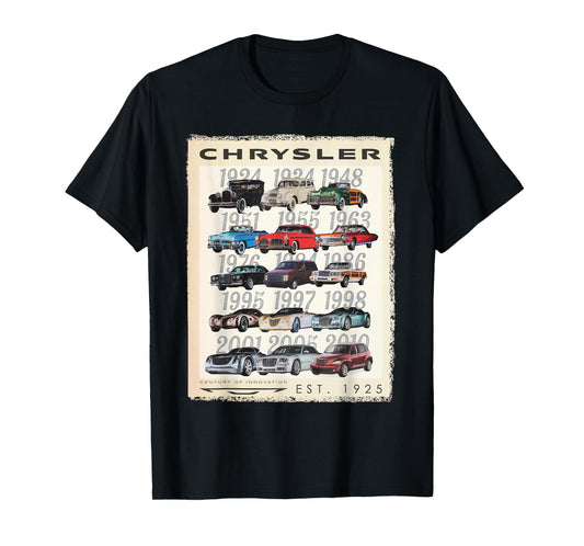Chrysler Century of Innovation Vintage Cars Frame T-Shirt